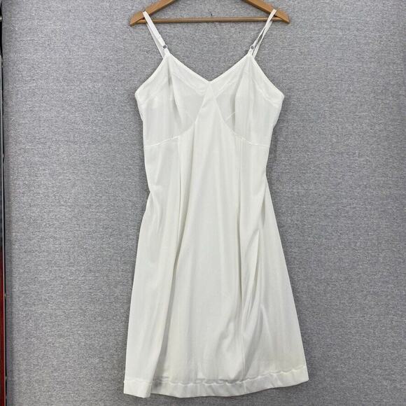 Sears Full Slip Womens 38 Tall White Anti Cling Doesnt Slip Nylon Adjustable - Picture 1 of 13